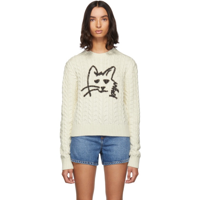 MSGM Off-White Cat Face Sweatshirt MSGM