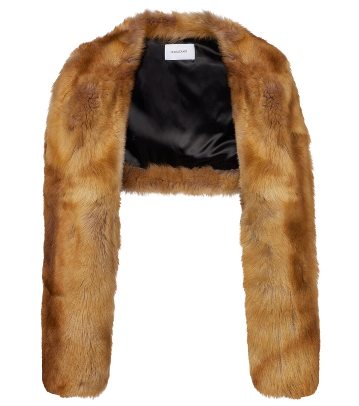 Photo: Ferragamo Cropped shearling jacket