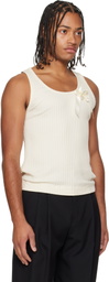 Simone Rocha Off-White Ribbon Daisy Tank Top