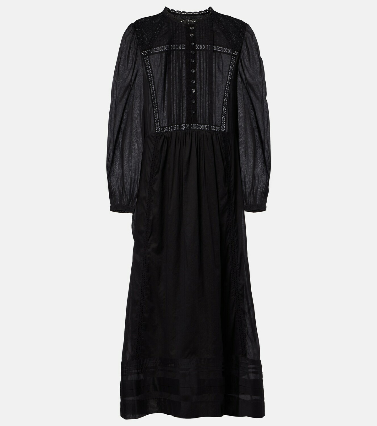 Marant Etoile Gisela lace-trimmed cotton maxi dress
