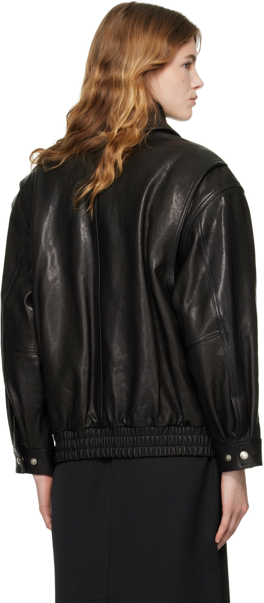 Dunst Black Oversized Vintage Leather Jacket