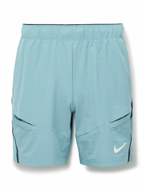 Photo: Nike Tennis - NikeCourt Advantage Straight-Leg Dri-FIT Tennis Shorts - Blue