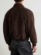 FRAME - Retro Suede Bomber Jacket - Brown