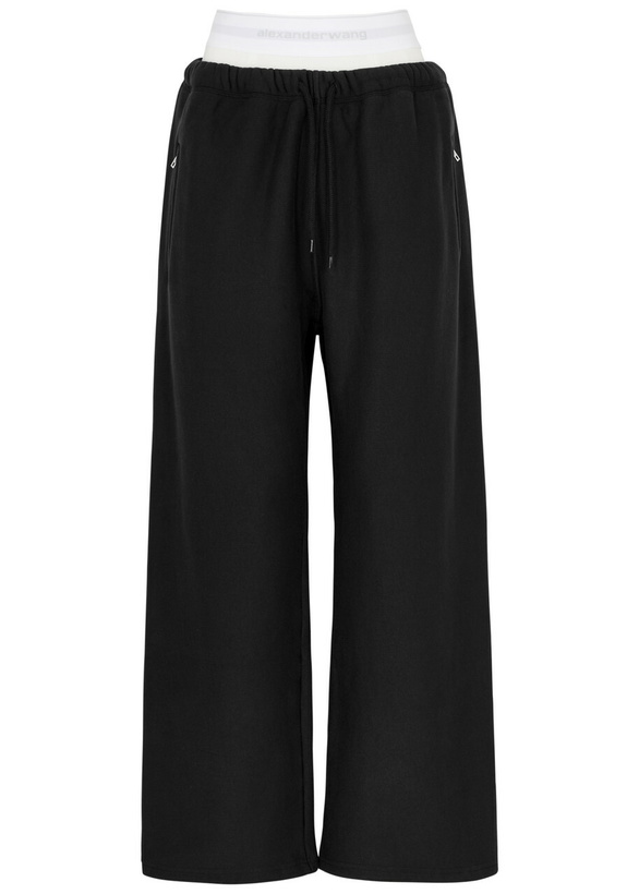 Photo: Alexanderwang.t Logo Layered Cotton Sweatpants Black