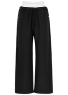 Alexanderwang.t Logo Layered Cotton Sweatpants Black