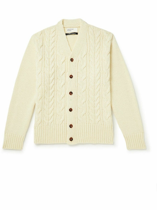 Photo: Universal Works - Cable-Knit Wool-Blend Cardigan - Neutrals