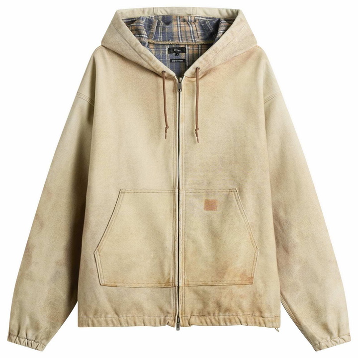 Photo: BEAMS Men's Digital Print Hooded Jacket in Fade Beige