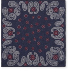Brunello Cucinelli - Paisley-Print Wool Pocket Square - Men - Navy