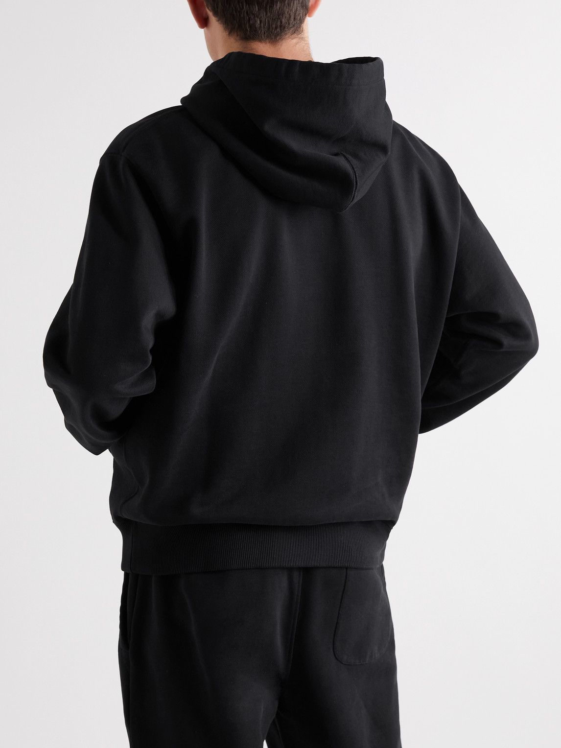 CDLP - Mobilité Logo-Embroidered Cotton-Jersey Hoodie - Black CDLP