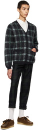 BEAMS PLUS Black Check Cardigan