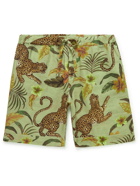 Desmond & Dempsey - Printed Linen Pyjama Shorts - Green