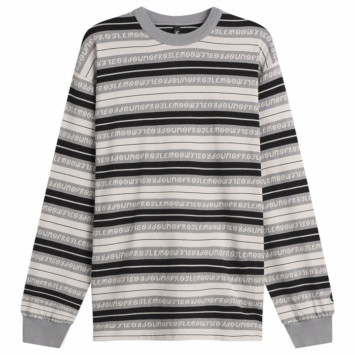 Photo: No Problemo Men's Jacquard Stripe Long Sleeve T-Shirt in Black