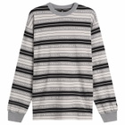 No Problemo Men's Jacquard Stripe Long Sleeve T-Shirt in Black