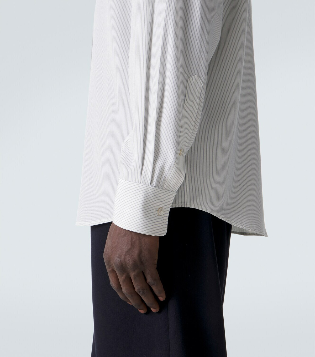 The Row Granada striped silk shirt