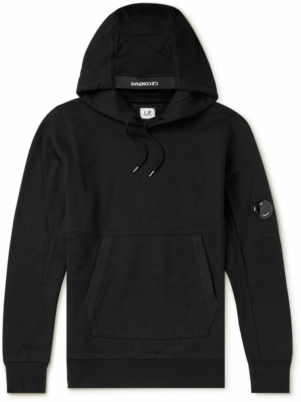 Photo: C.P. Company - Slim-Fit Logo-Appliquéd Cotton-Jersey Hoodie - Black