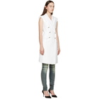 Pierre Balmain White Long Double-Breasted Vest