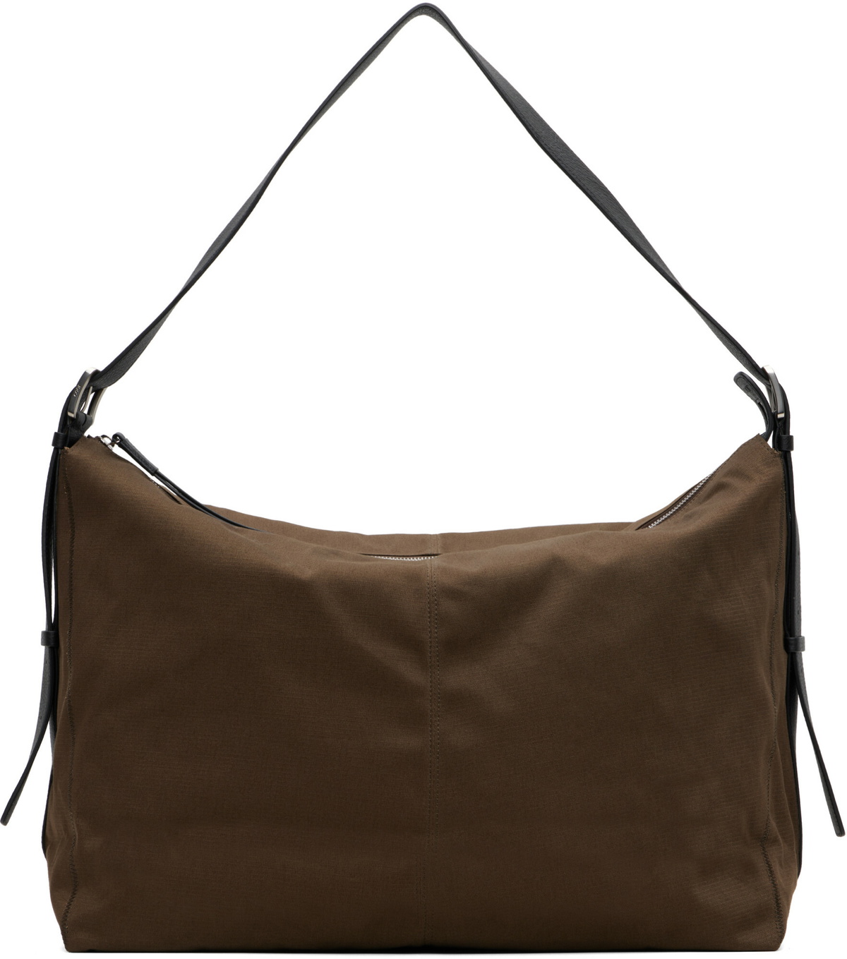 COOR Khaki Leather Trim Crossbody Bag