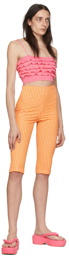 MSGM Orange Polyester Shorts