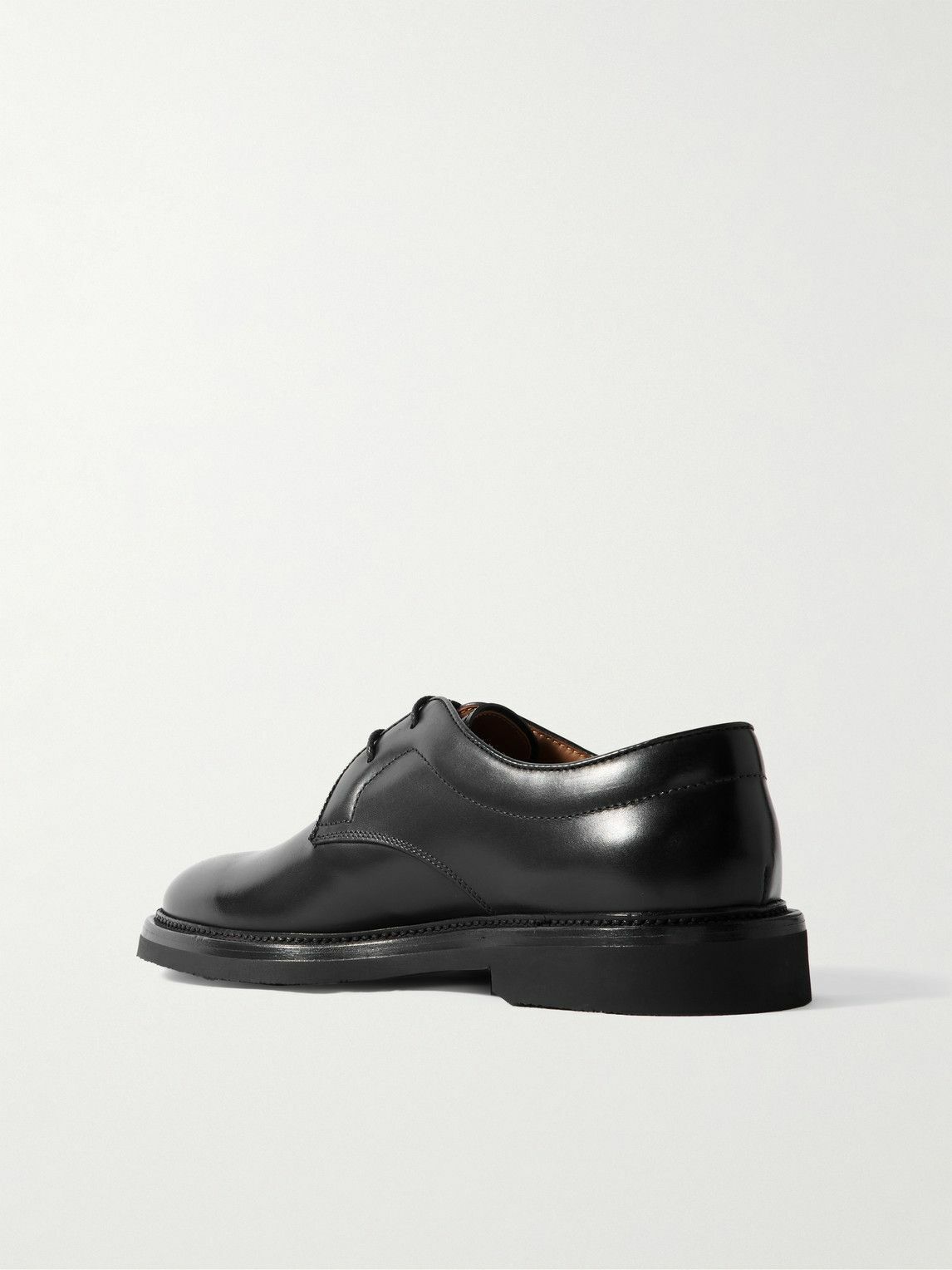 Dunhill - Apsley Glossed-Leather Derby Shoes - Black