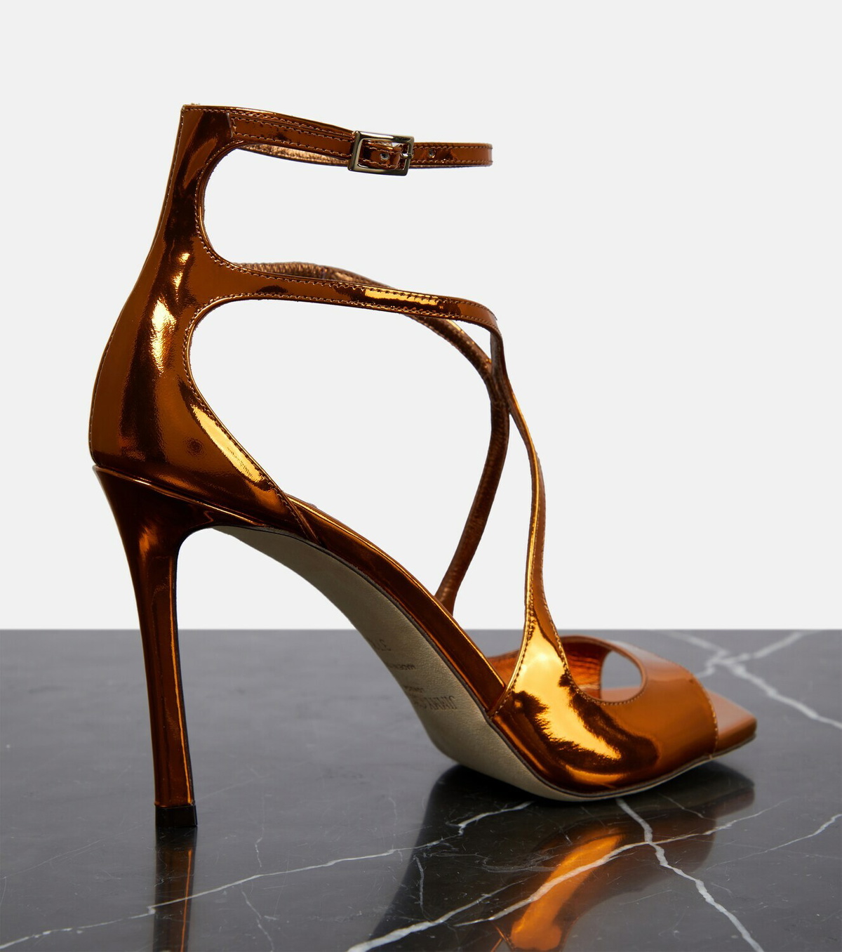 Jimmy Choo Azia 95 mirrored leather sandals Jimmy Choo