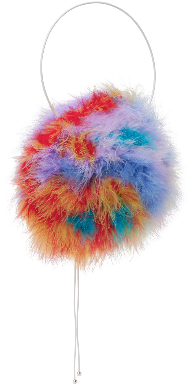 FAL-ASH Multicolor Feather Hoop Bag
