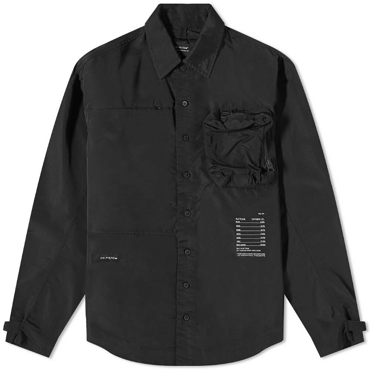 Photo: Tobias Birk Nielsen Men's Pocket Detail Nylon Overshirt in Black