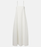 Asceno Melfi checked linen and cotton maxi dress
