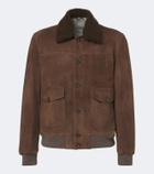 Eleventy Shearling-lined suede jacket