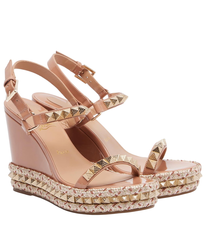Photo: Christian Louboutin Pyraclou 110 leather espadrille wedges