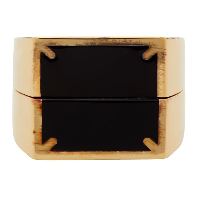 Photo: Maison Margiela Gold and Black Dual Stackable Rings