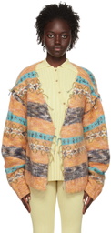 PERVERZE SSENSE Exclusive Orange Intarsia Cardigan
