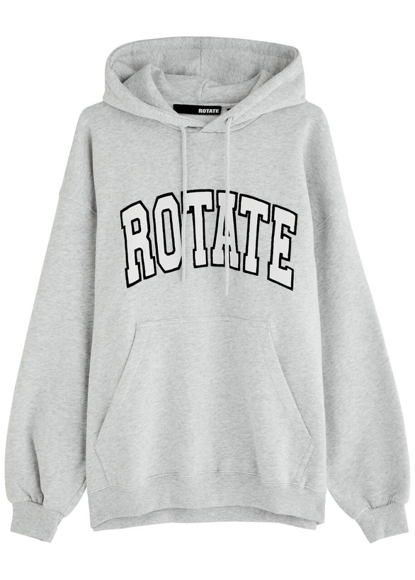 Photo: Rotate Sunday Logo Hooded Cotton Sweatshirt Light Grey