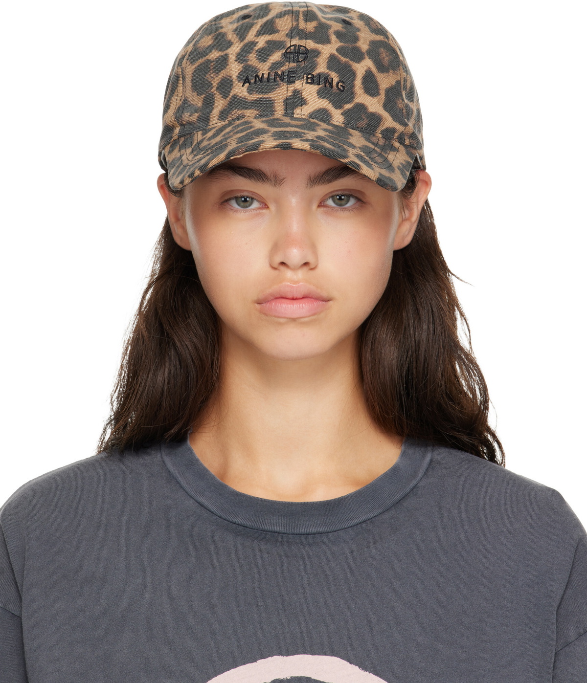 ANINE BING Black & Tan Jeremy Baseball Cap