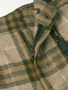 Burberry - Straight-Leg Zip-Detailed Checked Wool Trousers - Green