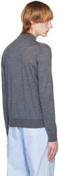 Raf Simons Gray Embroidered Polo