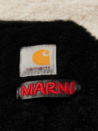 Marni - Carhartt WIP Logo-Detailed Colour-Block Shearling Gilet - Black