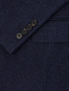 Ralph Lauren Purple label - Herringbone Cotton, Silk and Linen-Blend Blazer - Blue
