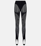 Wolford - x Mugler Flock Shaping paneled stirrup leggings