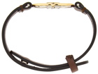 Salvatore Ferragamo Brown Leather Gancinni Bracelet
