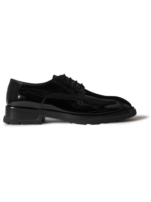 Photo: Alexander McQueen - Glossed-Leather Derby Shoes - Black