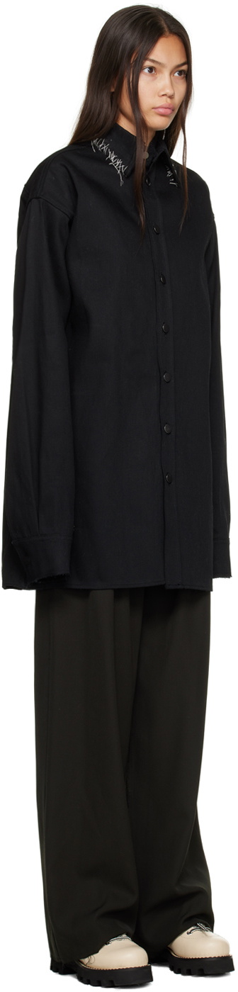 AIREI Black Handstitched Big Denim Jacket