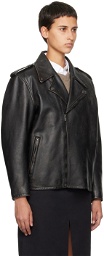 The Row Black Catilina Leather Jacket