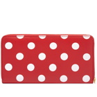 Comme des Garçons Sa0111Pd Dots Printed Leather Zip Wallet in Red