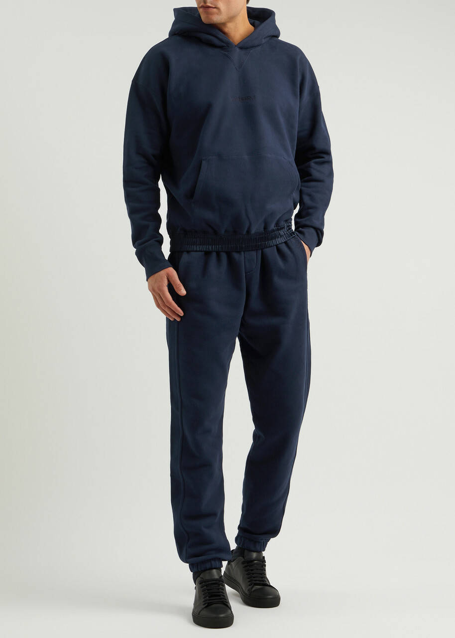 Saint Laurent Logo-embroidered Cotton Sweatpants Navy