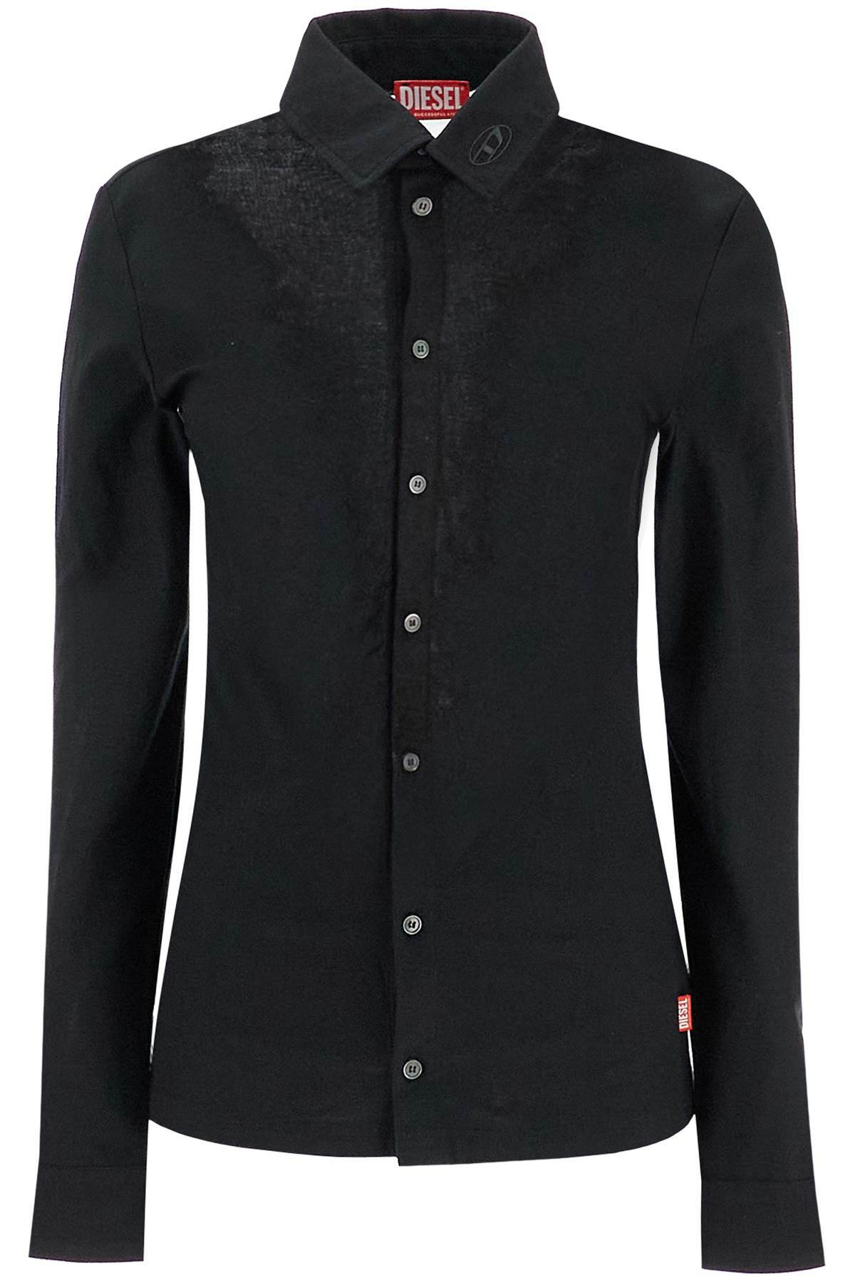 DIESEL unisex jersey dévoré shirt Black