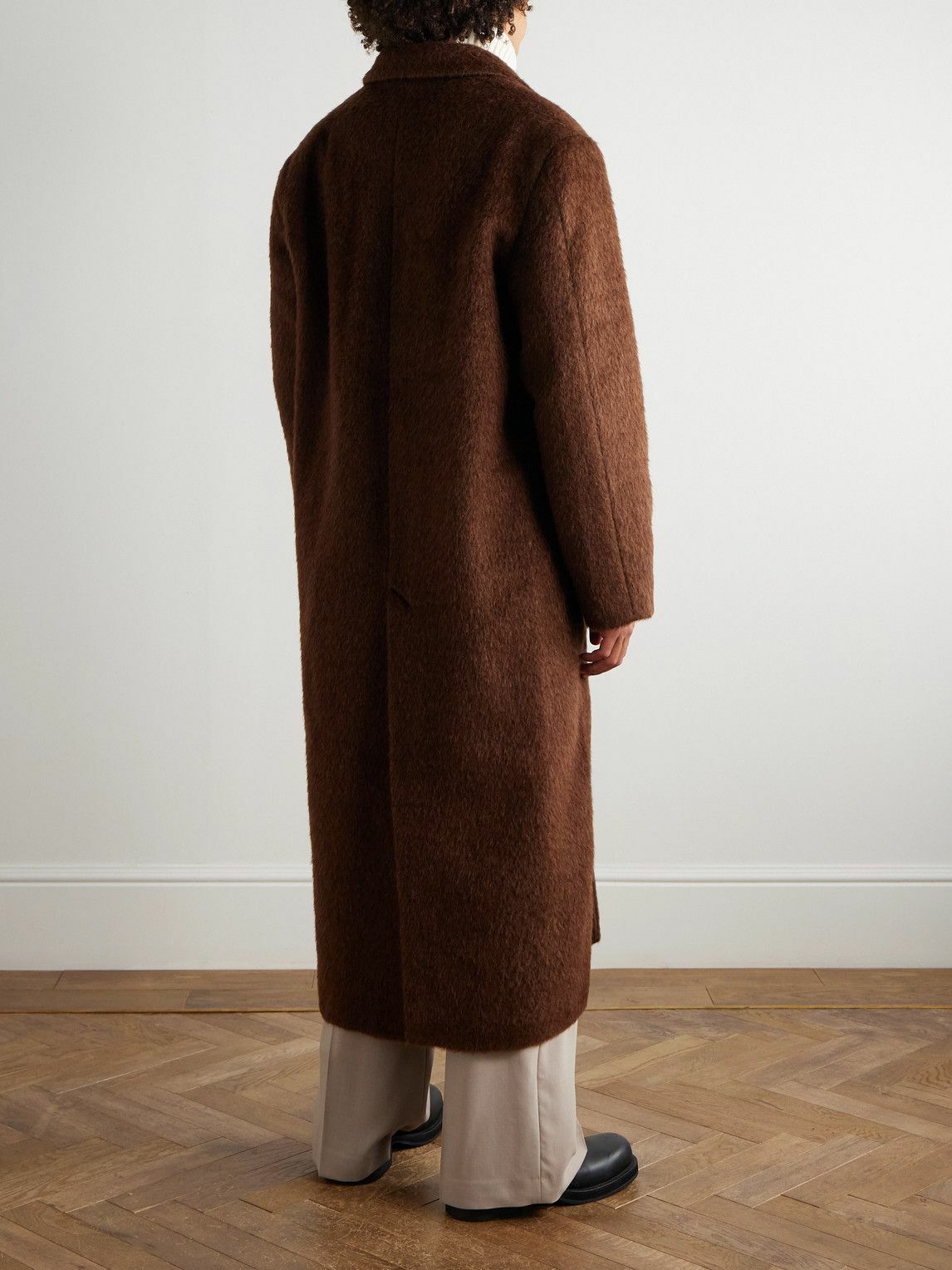 Séfr - Alois Brushed-Knit Coat - Brown