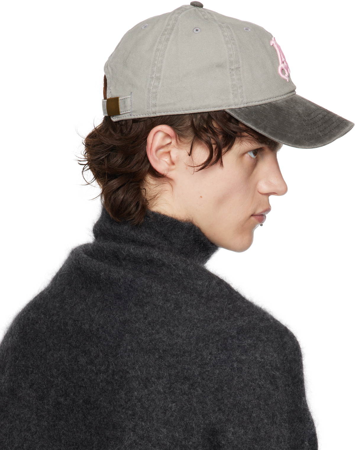 AARON ESH / Ae Baseball Cap ユーズド加工 グレー AARON ESH Gray 'AE' Cap Aaron Esh