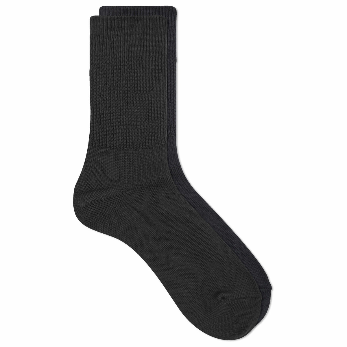 RoToTo Organic Daily Ribbed Crew Sock - 3 Pack in Black