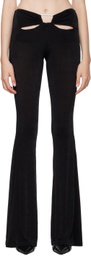 MISBHV Black Cutout Flared Trousers