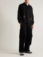 Story Mfg. - Peace Straight-Leg Organic Cotton Drawstring Cargo Trousers - Black